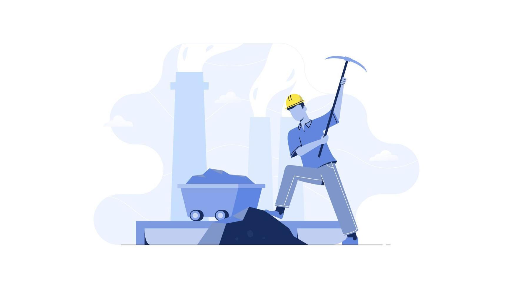 Flat illustration of mining vector