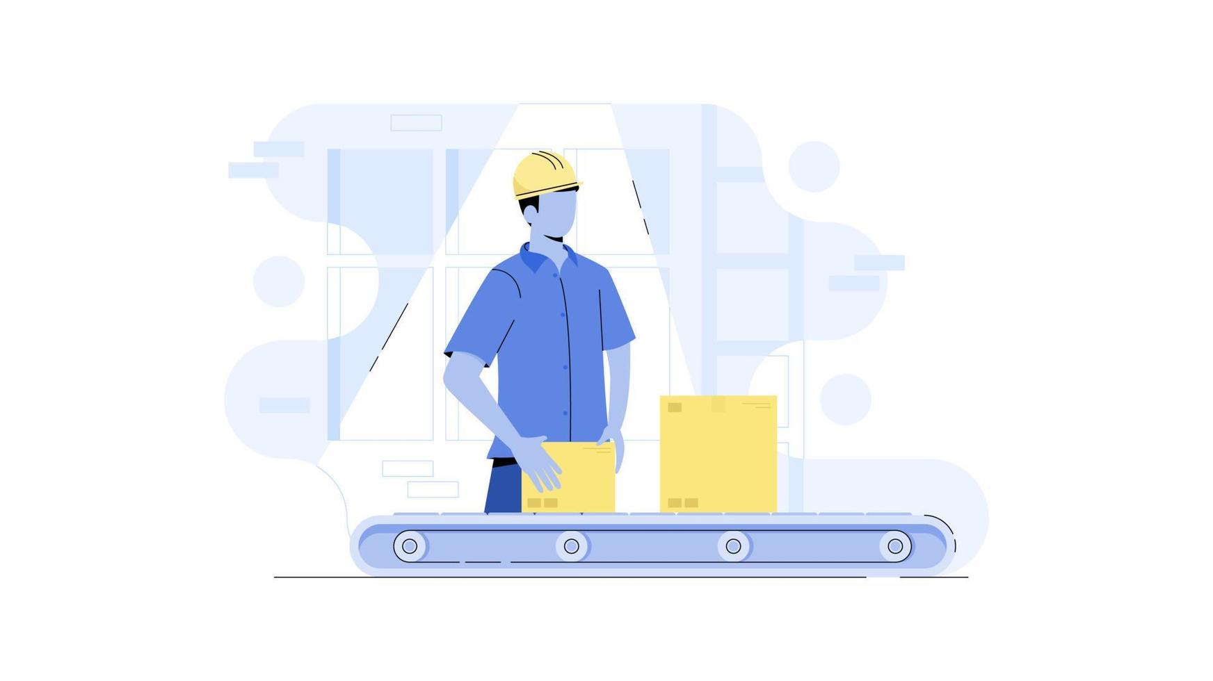 Flat illustration of a factory worker vector