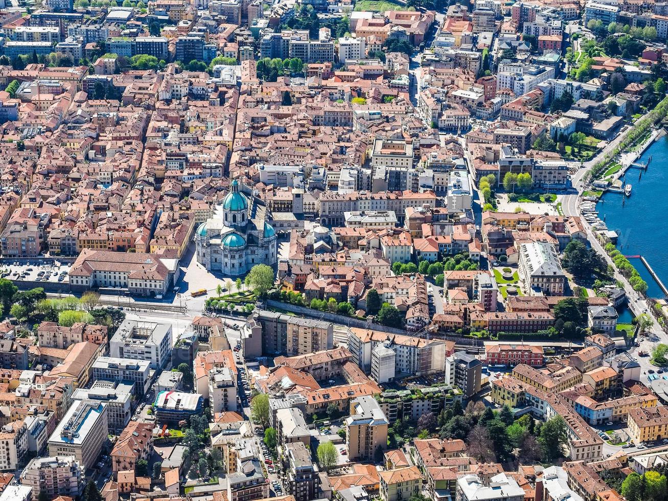 HDR Aerial view of Como, Italy photo