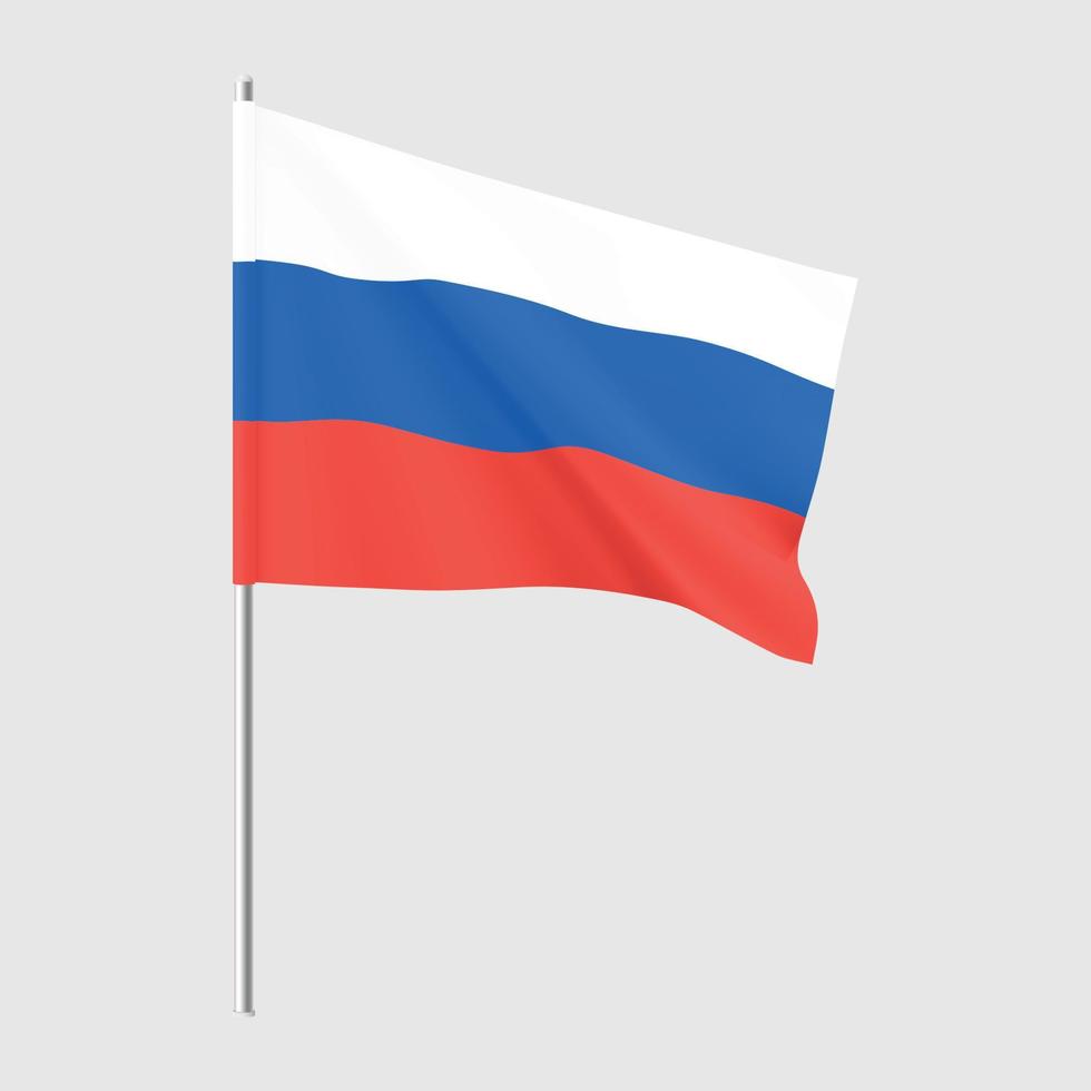 Russia flag. National realistic flag of Russian Federation. Stock Vector