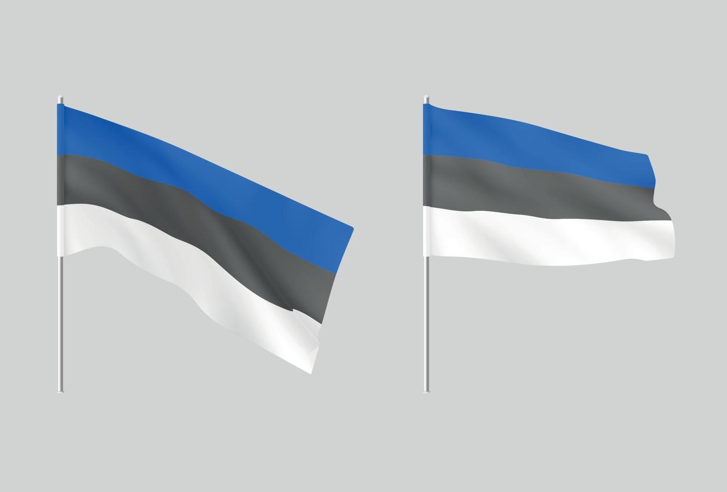 Estonia flags. Set of national realistic flags of Estonian. vector