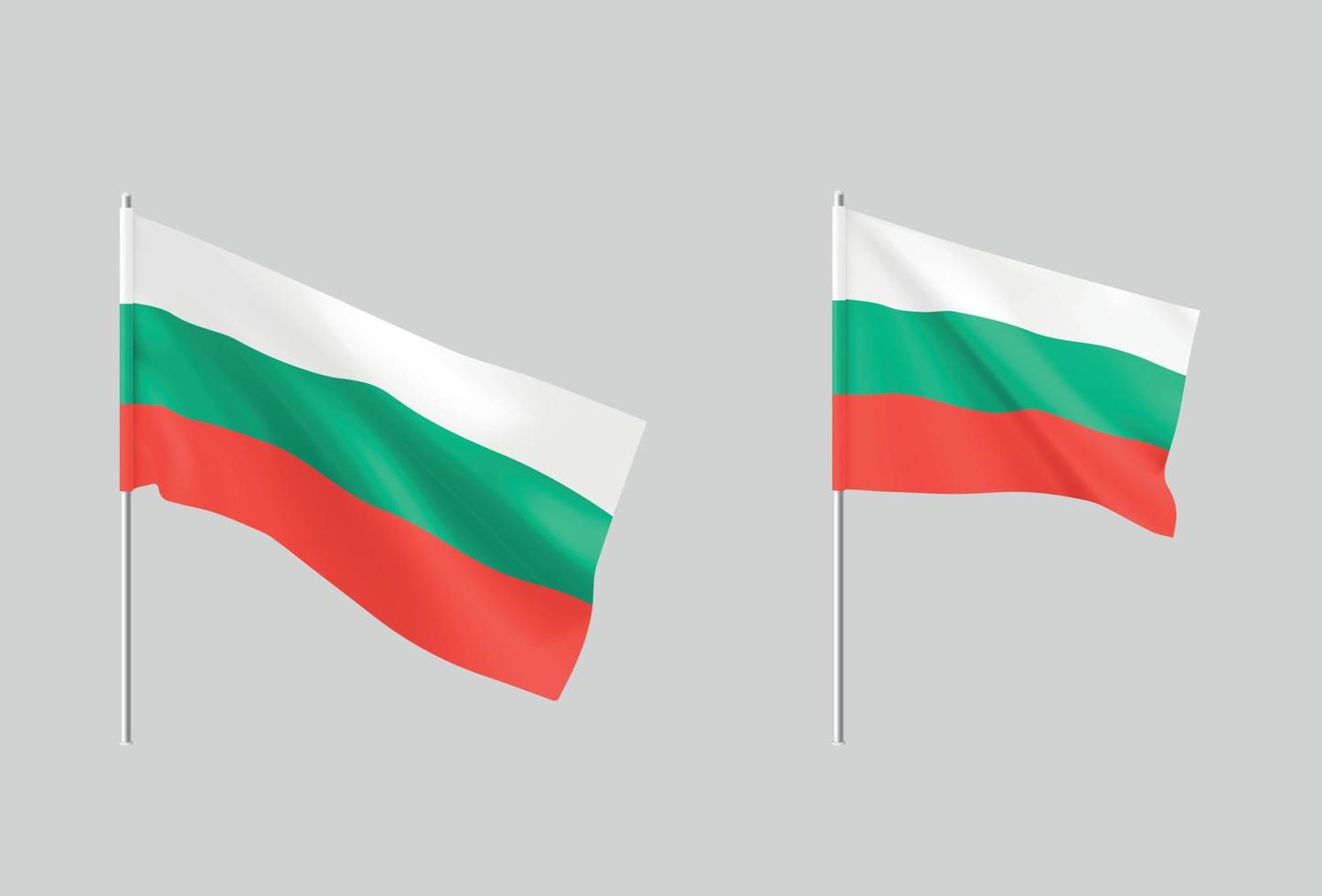 Flags Bulgarian. Set of national realistic flags Bulgaria. vector