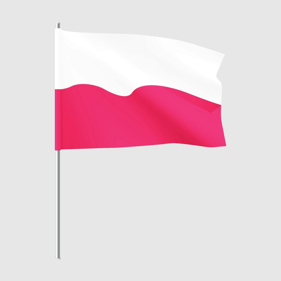 bandera polaca. bandera ondeante nacional de polonia. vector