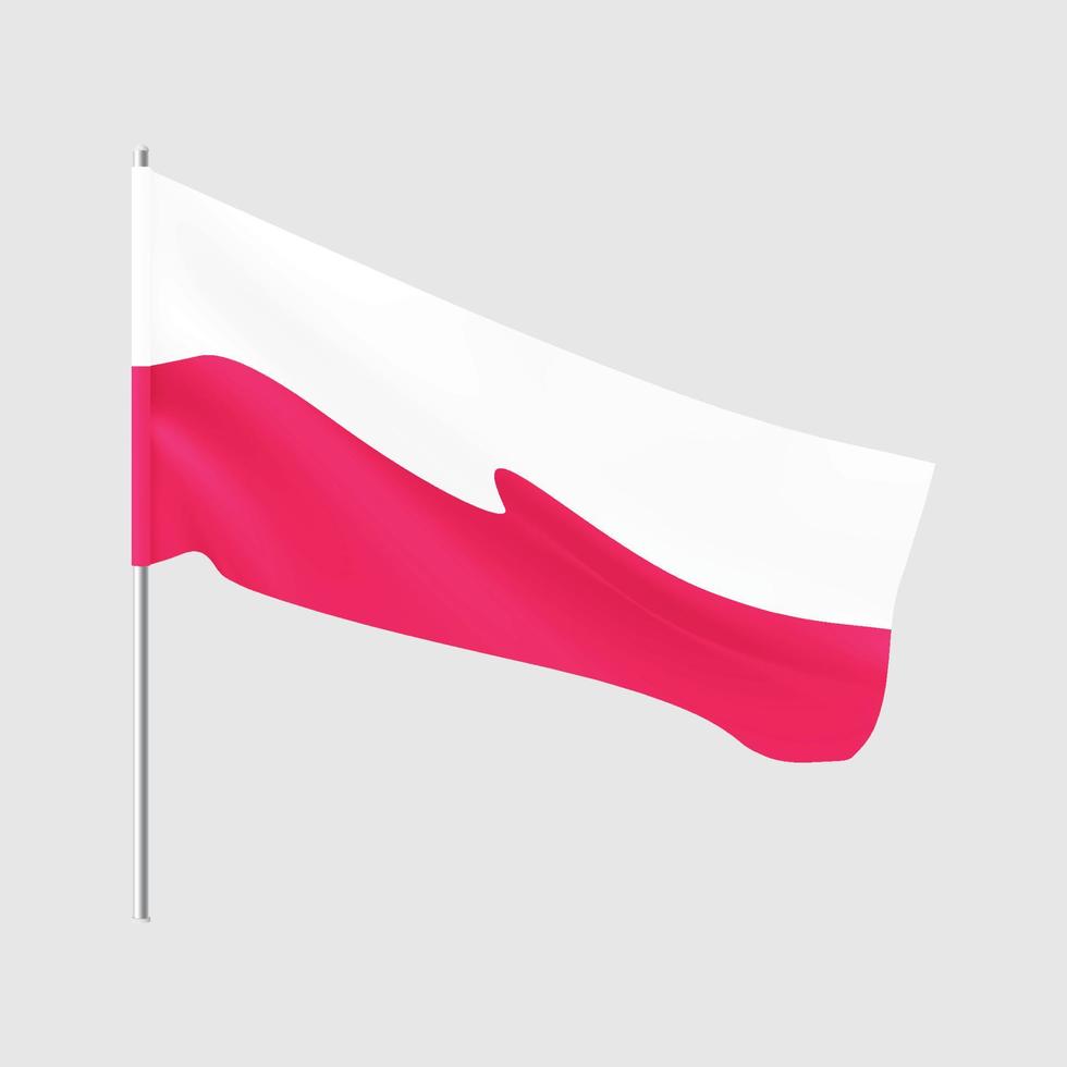Polish flag. Poland national waving flag. 7197167 Vector Art at Vecteezy