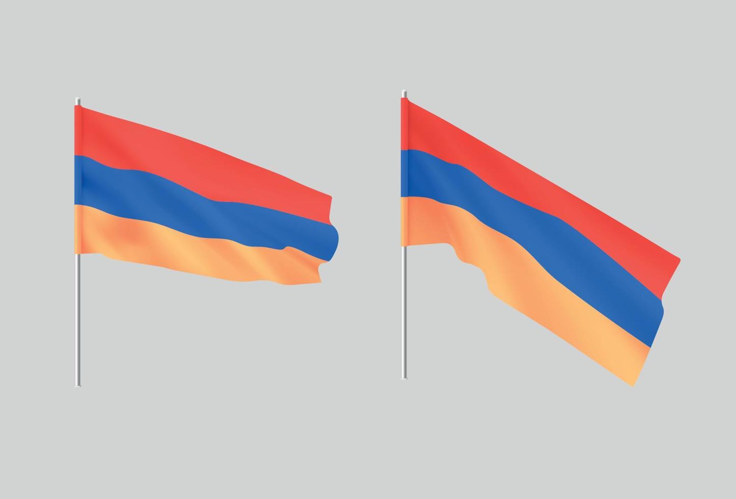 Armenian flags. Set of national realistic flags of Armenia. vector