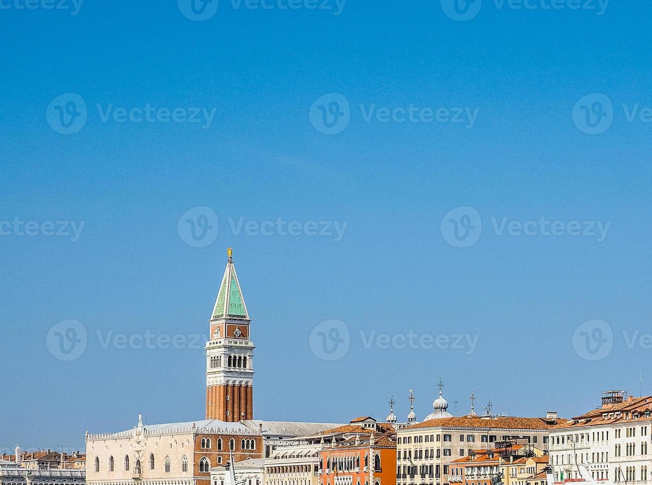 HDR St Mark square seen fron St Mark basin in Venice photo