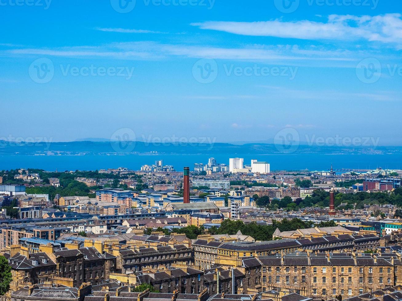 HDR Aerial view of Edinburgh from Calton Hill photo