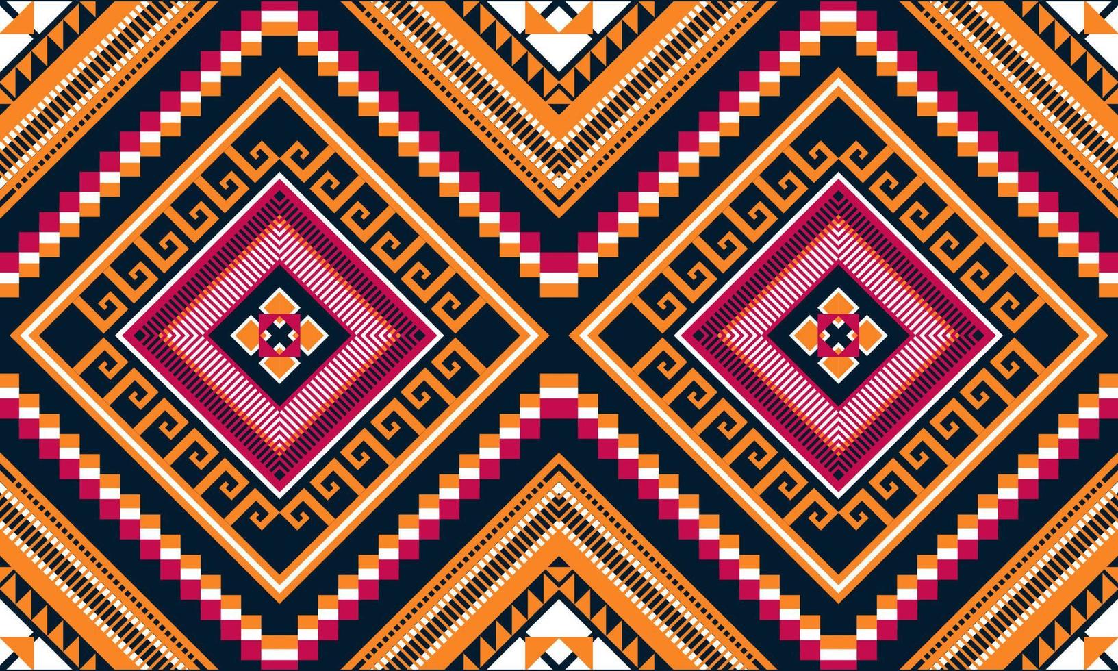 diseño tradicional de patrón oriental étnico geométrico para fondo, alfombra, papel tapiz, ropa, envoltura, batik, tela, estilo de bordado de ilustración vectorial. vector