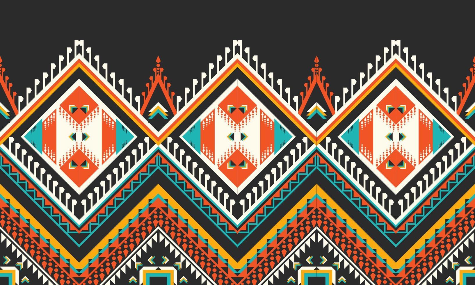 diseño tradicional de patrón oriental étnico geométrico para fondo, alfombra, papel tapiz, ropa, envoltura, batik, tela, estilo de bordado de ilustración vectorial. vector