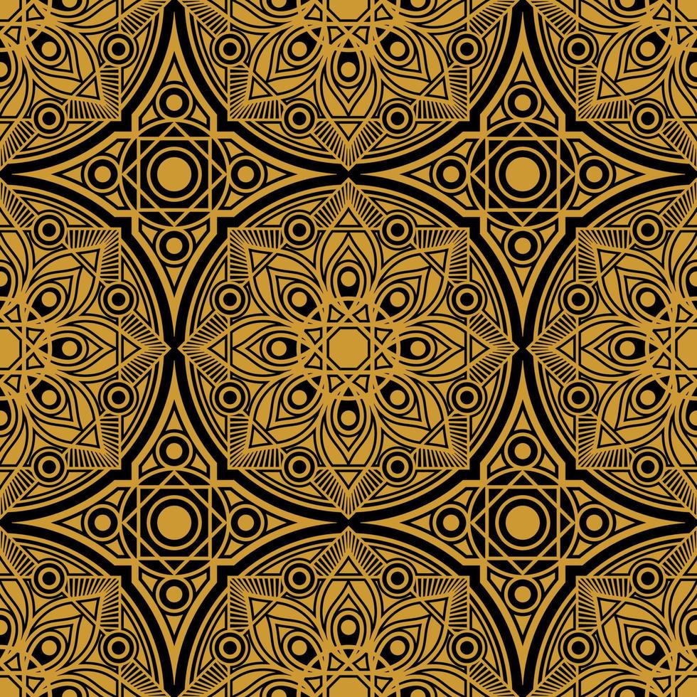 Gold Mandala Seamless Pattern Background vector