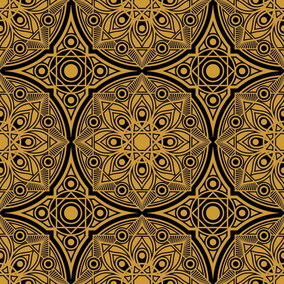 fondo de patrón transparente de mandala de oro vector