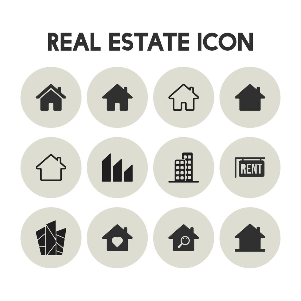 Rounded Real Estate Icon vector