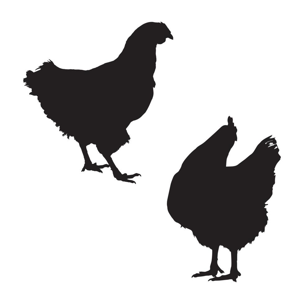 arte de silueta de pollo vector