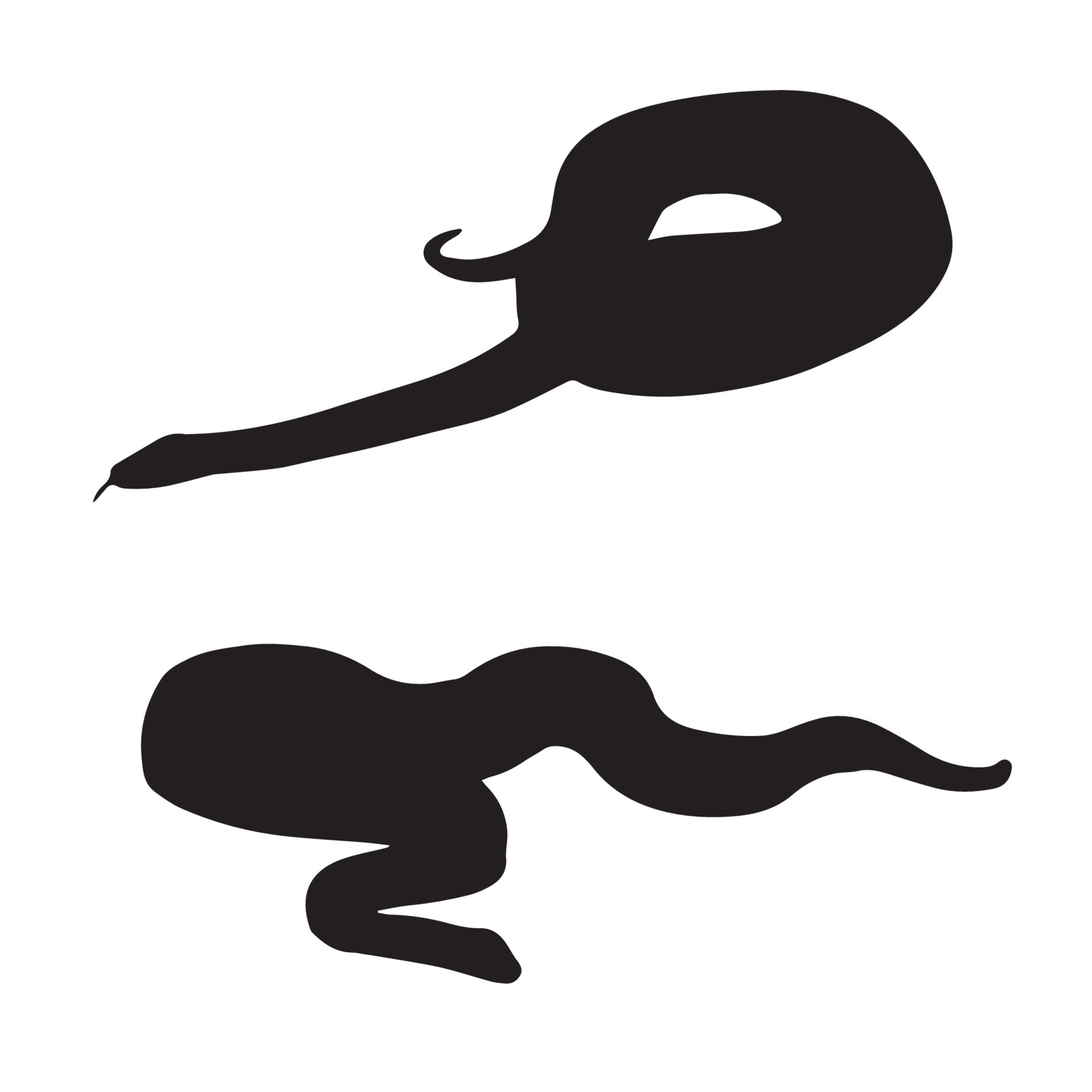 Python Snake Silhouette Art 7197695 Vector Art at Vecteezy