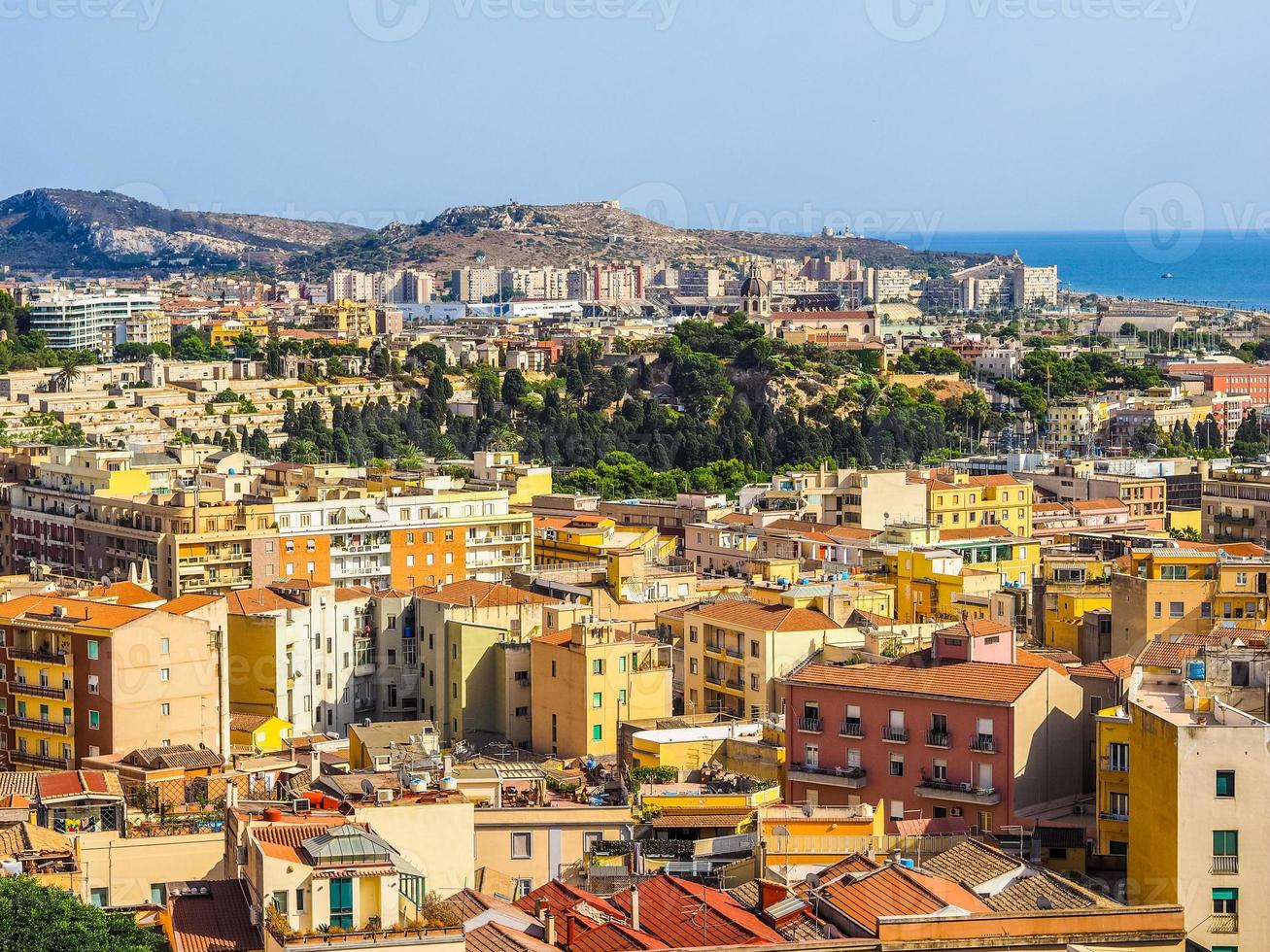 HDR Aerial view of Cagliari photo