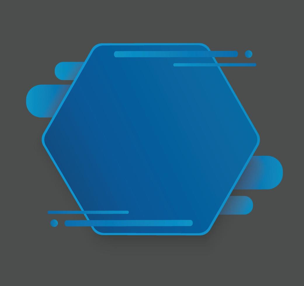 blue hexagon background template vector