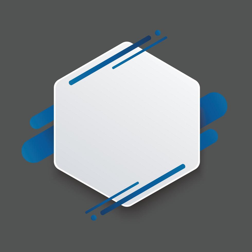 blue hexagon background template vector