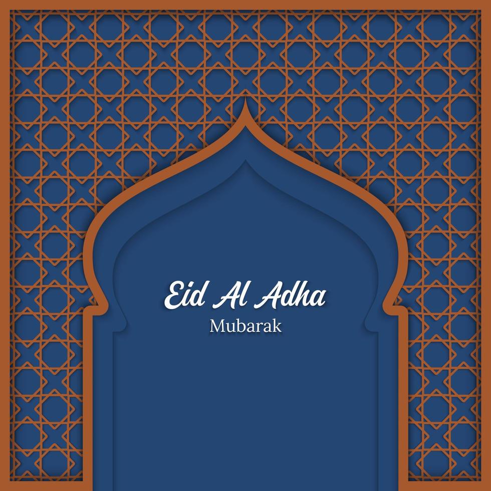 eid al adha background blue and brown color, can be customized for greeting cards and posts on social media vector