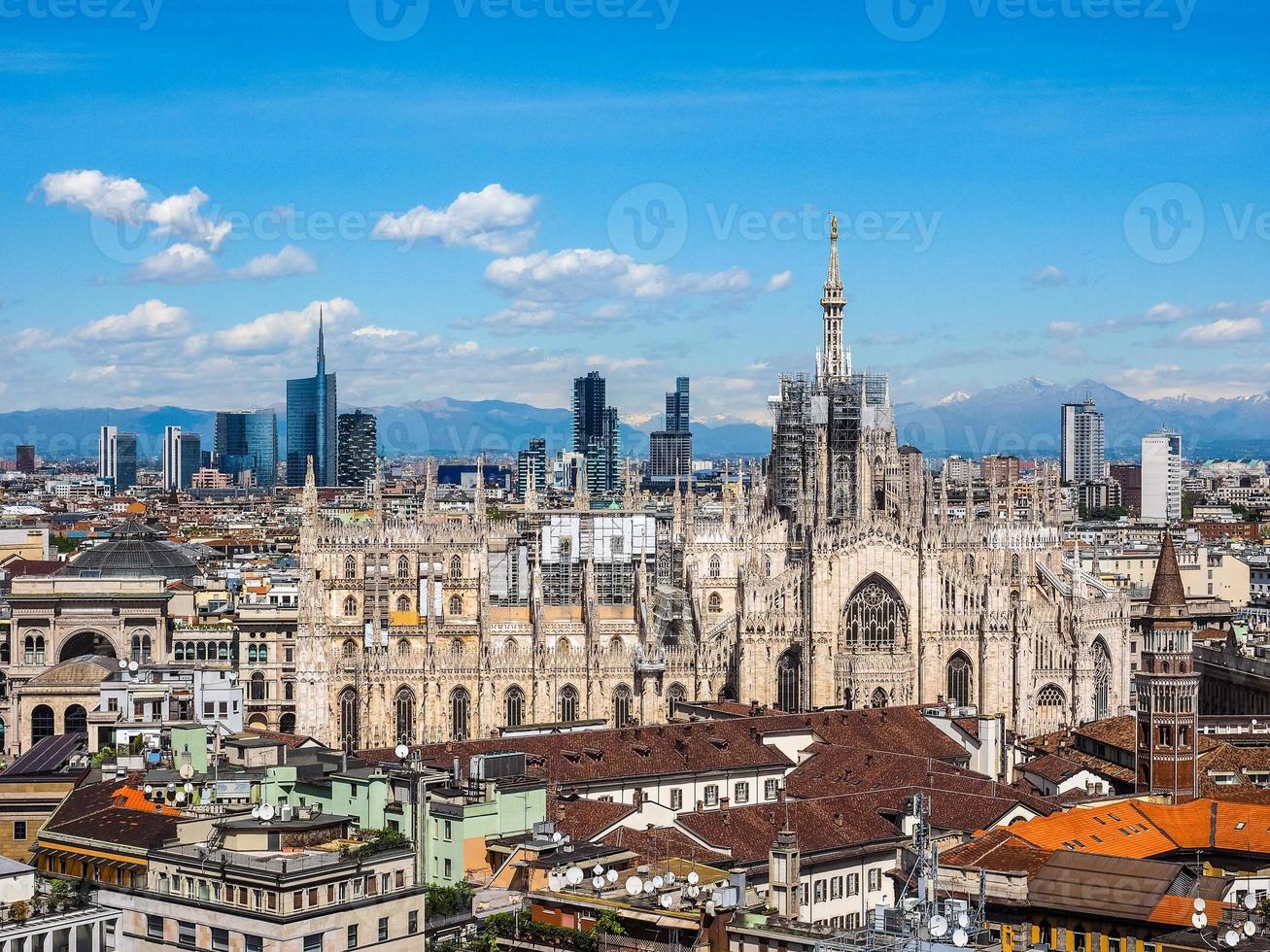 HDR Aerial view of Milan, Italy photo