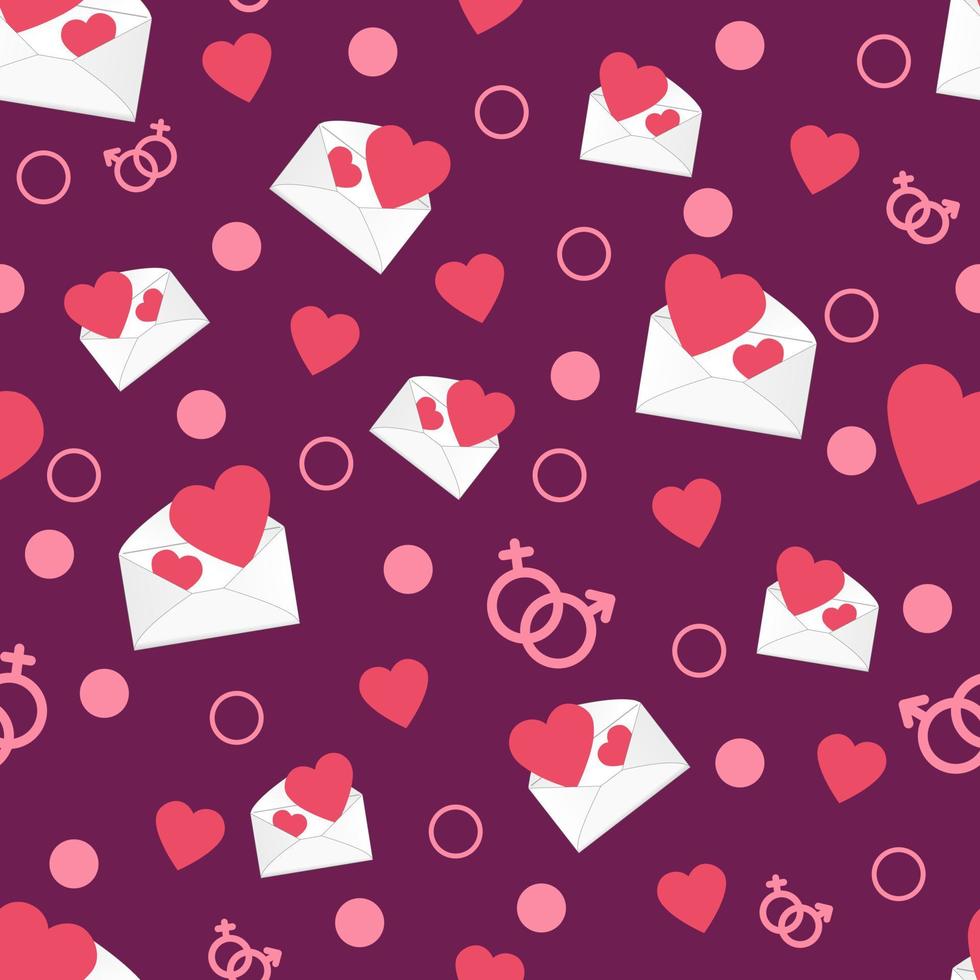 Vector graphic of seamless pattern design with pink, maroon and with color scheme and also with valentine theme. Perfect for pattern of textile industry