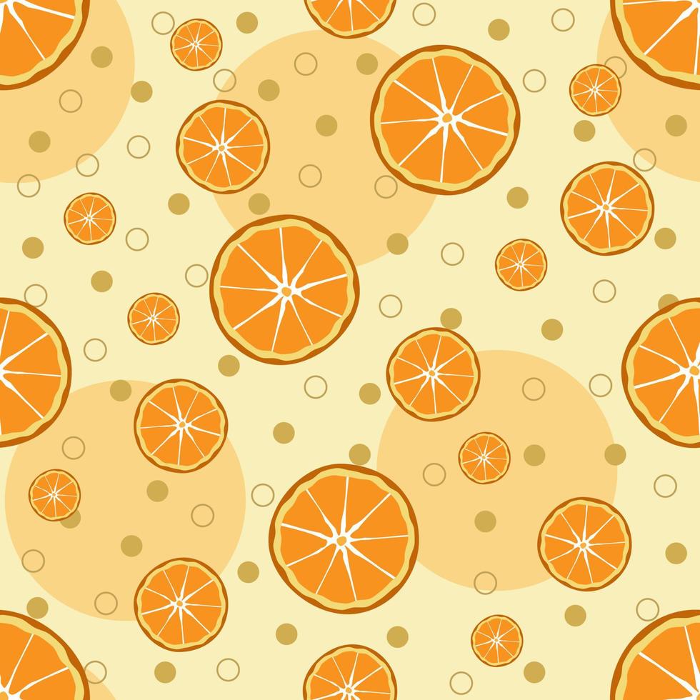 gráfico vectorial de diseño de patrones sin fisuras con esquema de color amarillo, marrón y blanco y también con tema de ilustración de cítricos. perfecto para el patrón de la industria textil vector