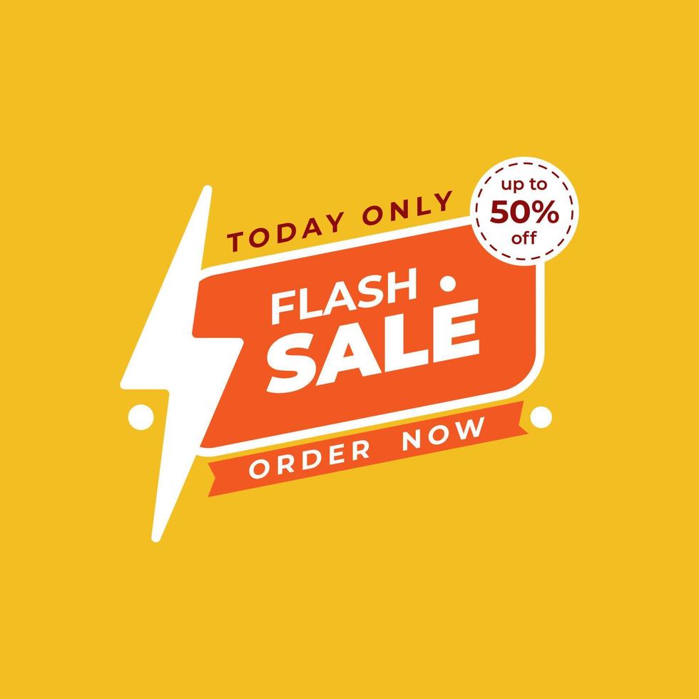 Vector graphic of flash sale promotion banner. Using white, orange, red and yellow color scheme