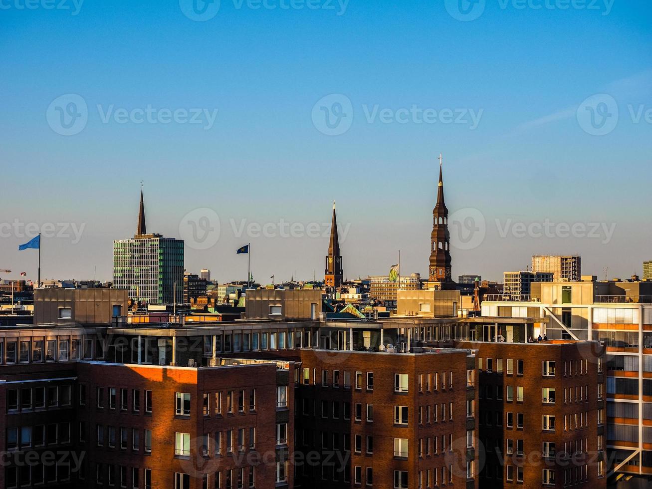 HDR Hamburg skyline view photo