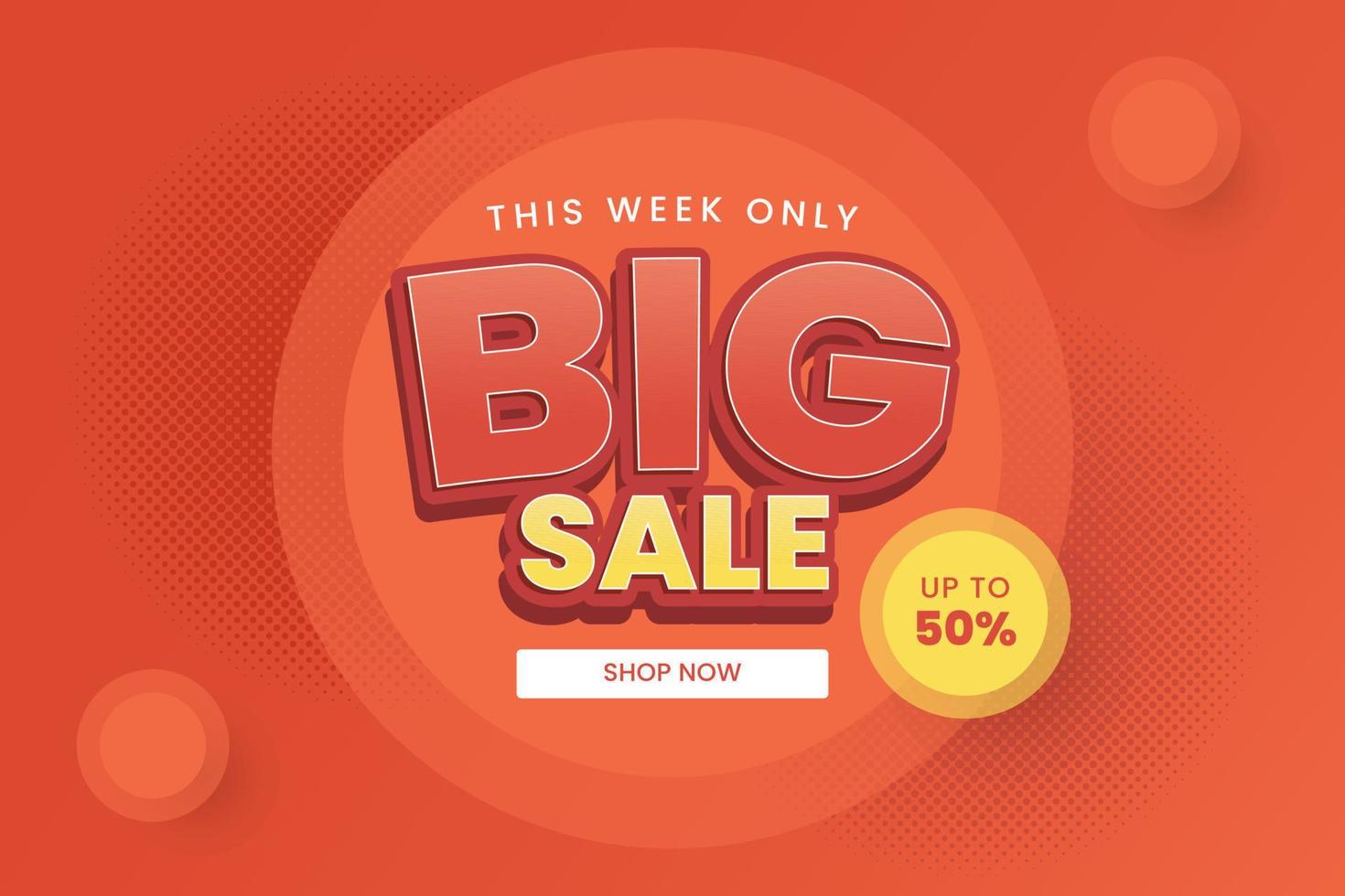 Red Big Sale Template Design Background vector