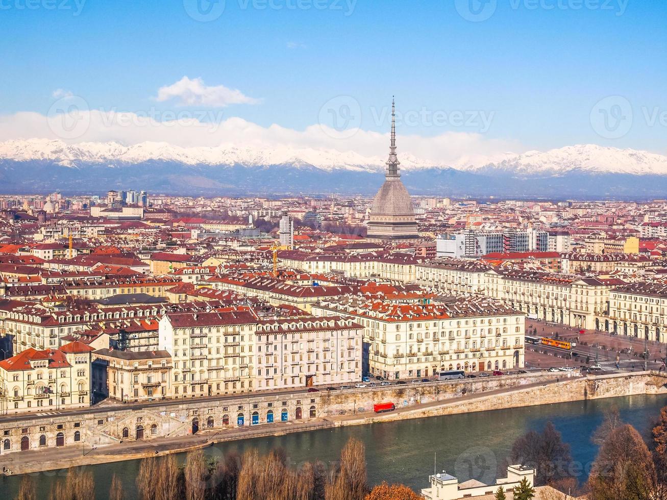 HDR Aerial view of Turin photo