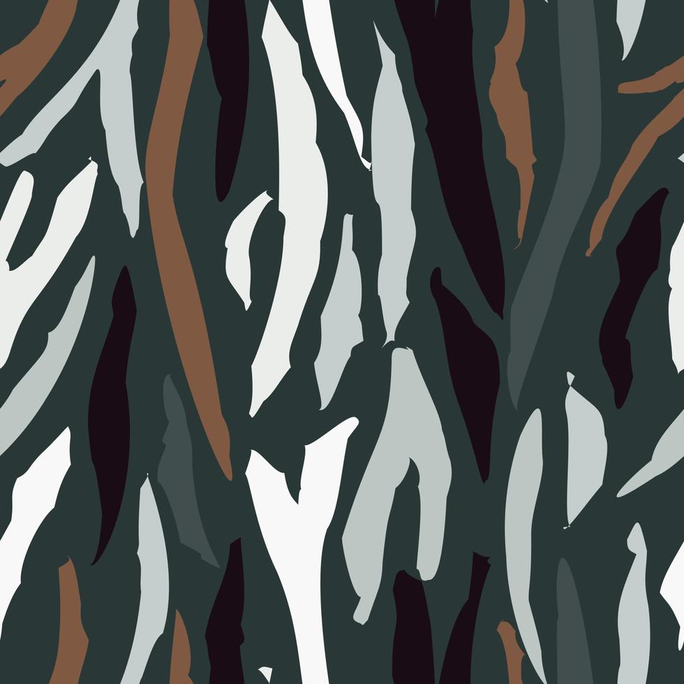 Abstract camouflage seamless pattern. Tiger skin, stripes wallpaper. Creative animal fur endless backdrop. vector