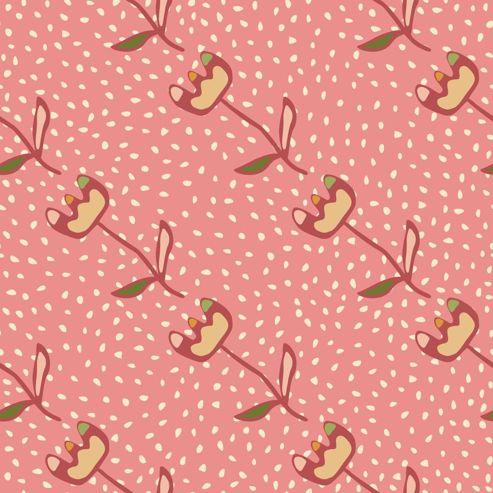 Creative flower seamless pattern. Unusual floral wallpaper. Botanical sketch of field plants. vector