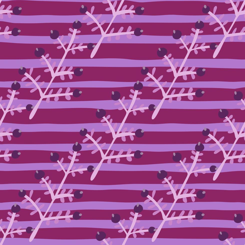 Hand drawn a sprig with berries seamless pattern. Branch with leaves and berry wallpaper. vector