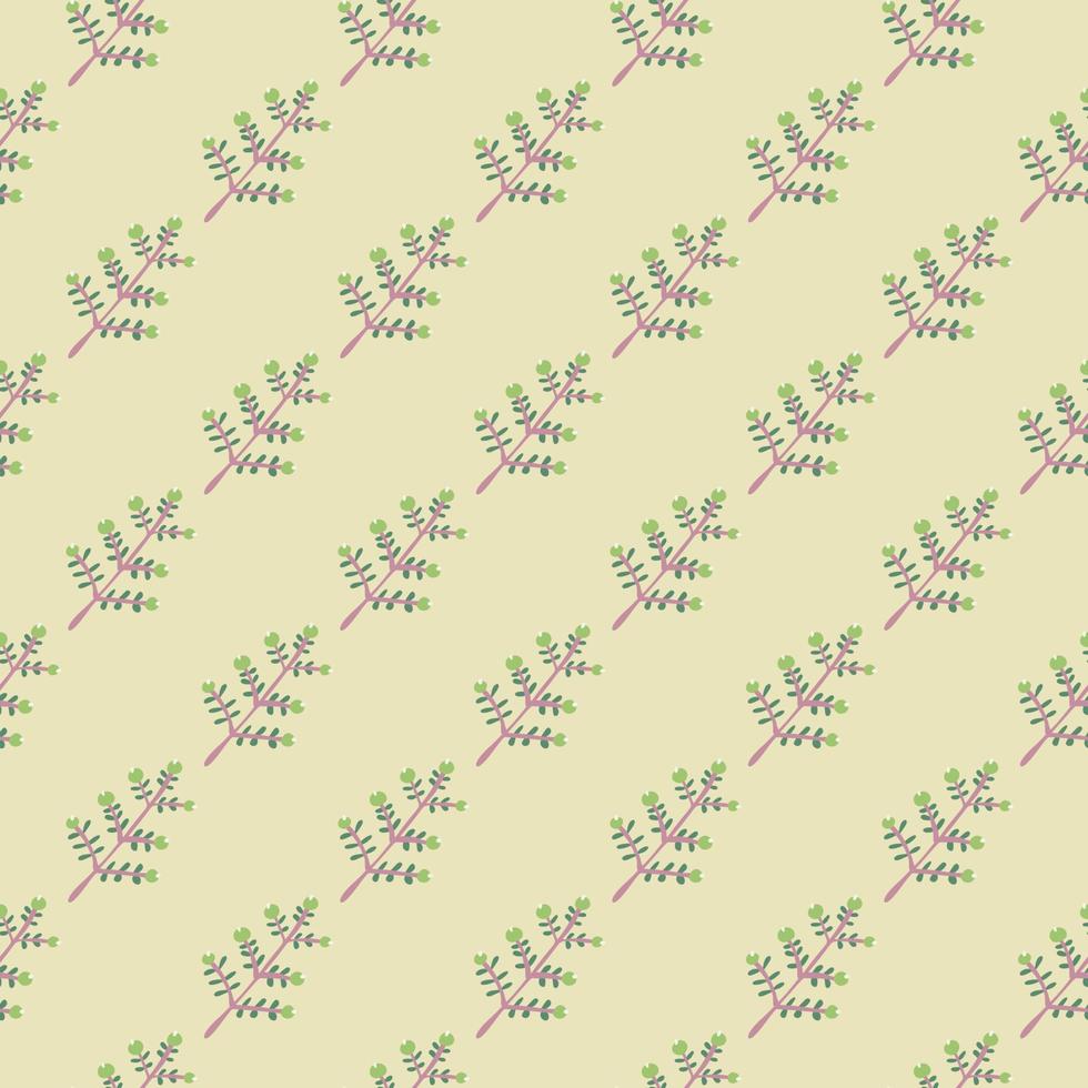 Hand drawn a sprig with berries seamless pattern. Branch with leaves and berry wallpaper. vector