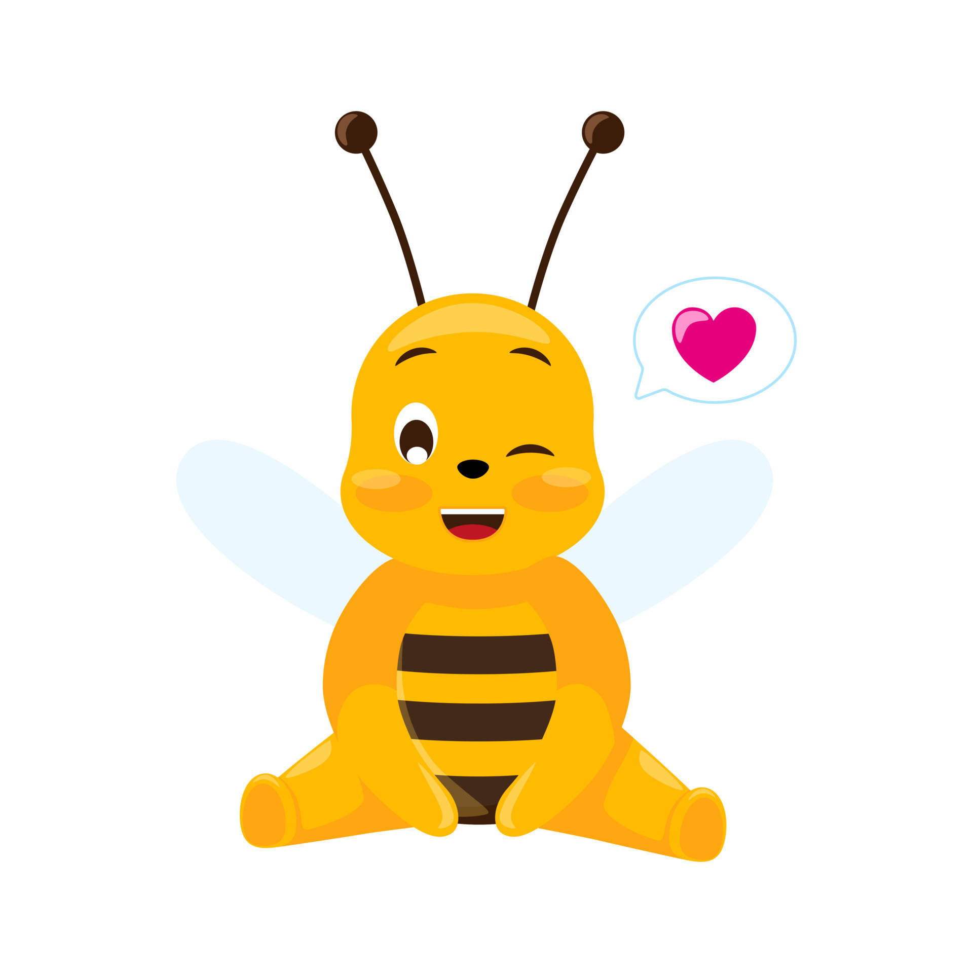 Cute bee wink isolated on white background. Smiling cartoon character fall in love. 7198187 Vector Art at Vecteezy Cute bee wink isolated on white background. Smiling cartoon character fall in love. 7198187 Vector Art at Vecteezy