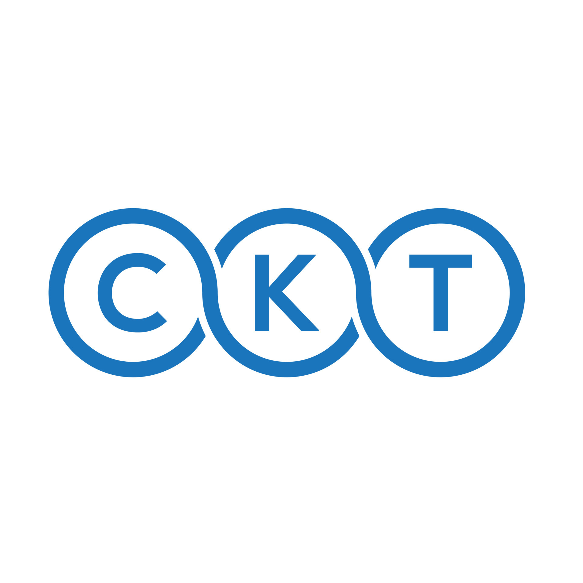 CKT letter logo design on white background. CKT creative initials