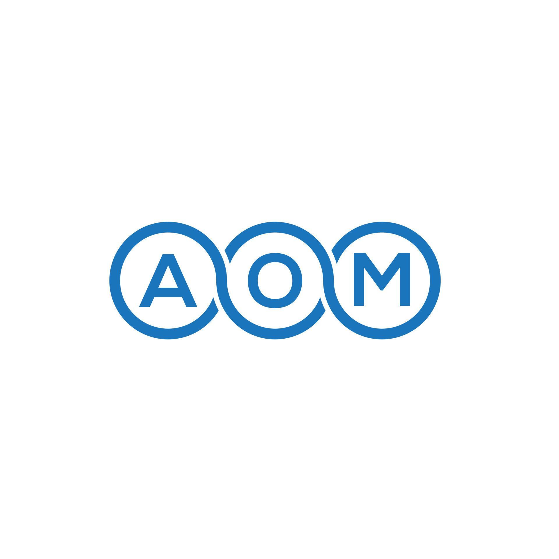 diseño de logotipo de letra aom sobre fondo blanco. concepto de