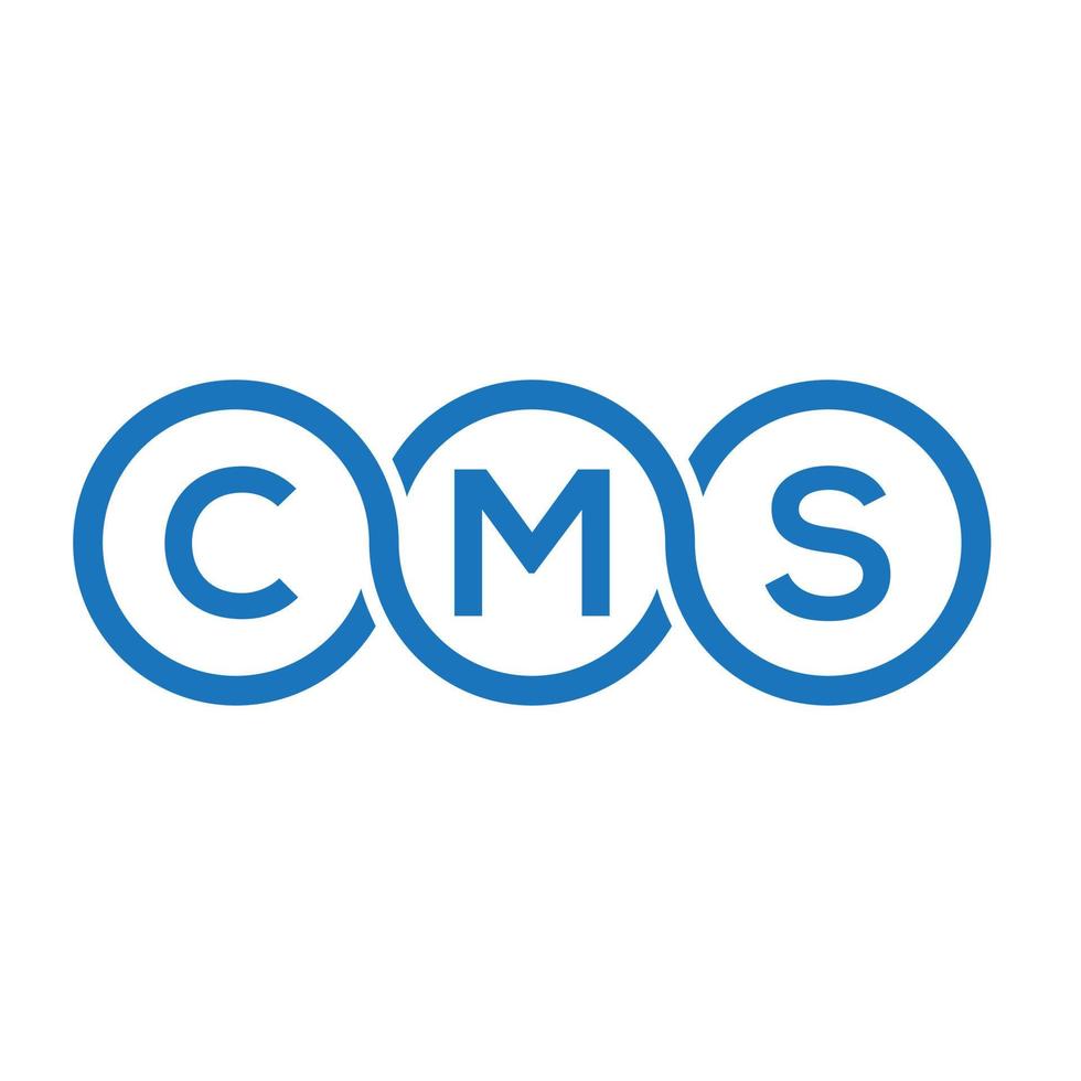 diseño de logotipo de letra cms sobre fondo blanco. concepto creativo del logotipo de la letra de las iniciales cms. diseño de letras cms. vector