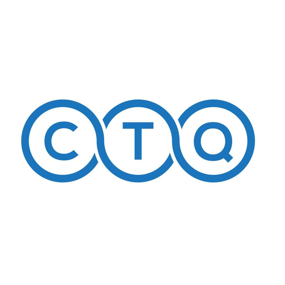CTQ letter logo design on black background. CTQ creative initials letter logo concept. CTQ letter design. vector