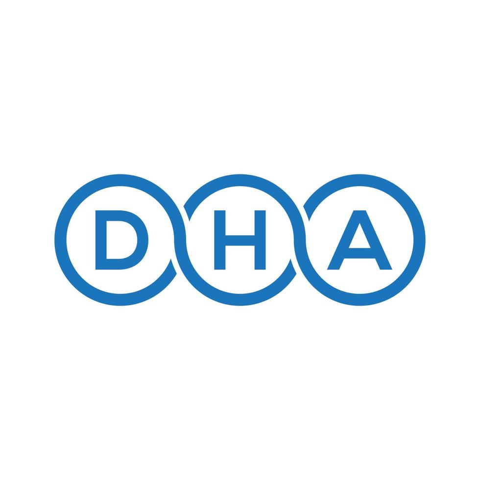 DHA letter logo design on black background.DHA creative initials letter logo concept.DHA vector letter design.