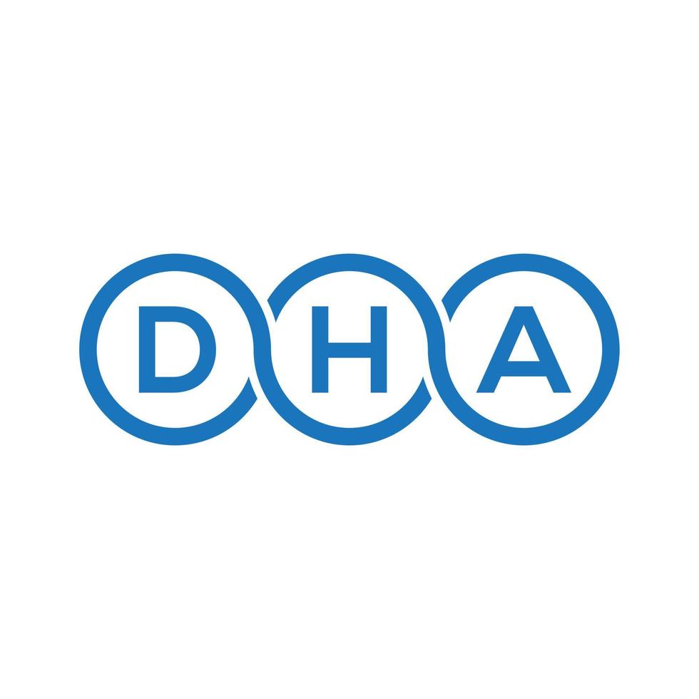 DHA letter logo design on black background.DHA creative initials letter logo concept.DHA vector letter design.