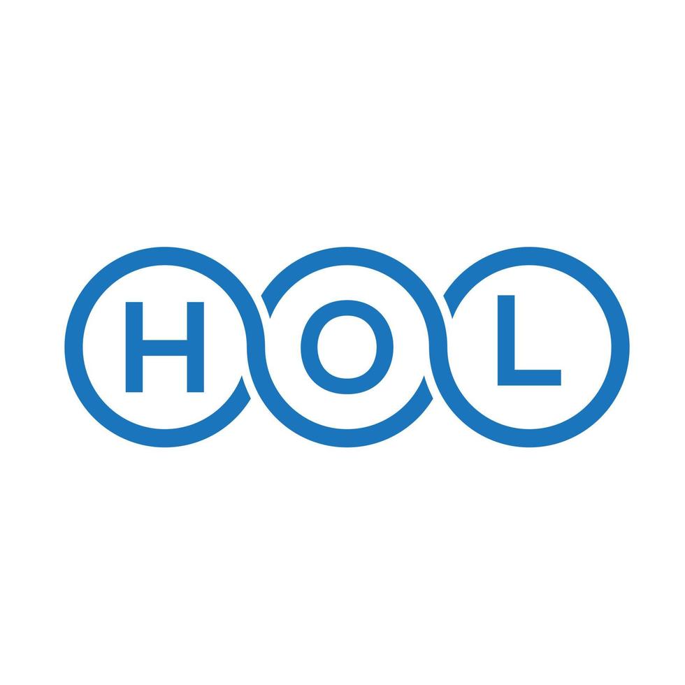 HOL letter logo design on white background. HOL creative initials letter logo concept. HOL letter design. vector