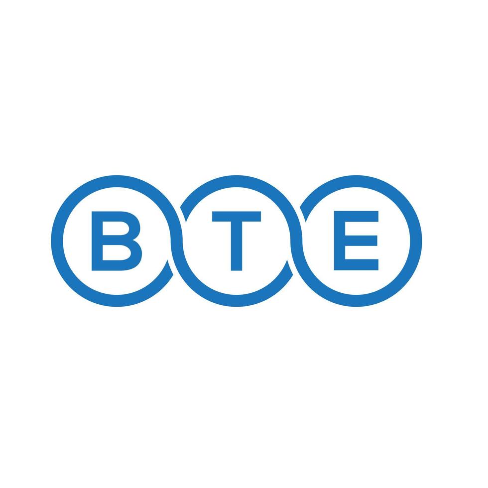 BTE letter logo design on white background. BTE creative initials letter logo concept. BTE letter design. vector