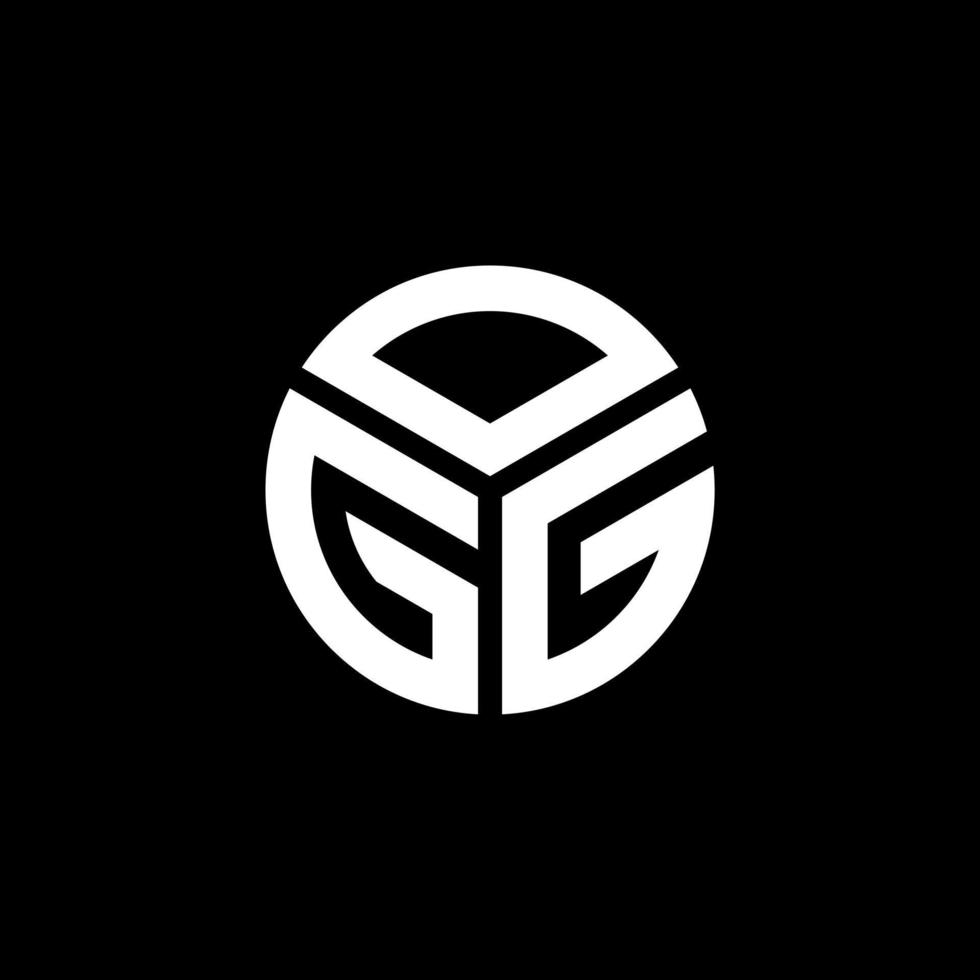 OGG letter logo design on black background. OGG creative initials letter logo concept. OGG letter design. vector