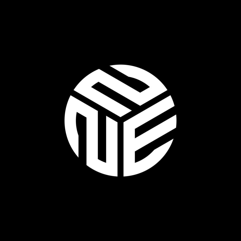 diseño del logotipo de la letra nne sobre fondo negro. concepto de logotipo de letra de iniciales creativas nne. diseño de letra nne. vector