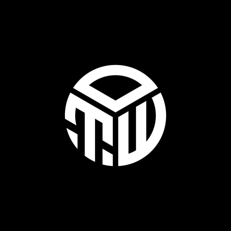 OTW letter logo design on black background. OTW creative initials letter logo concept. OTW letter design. vector