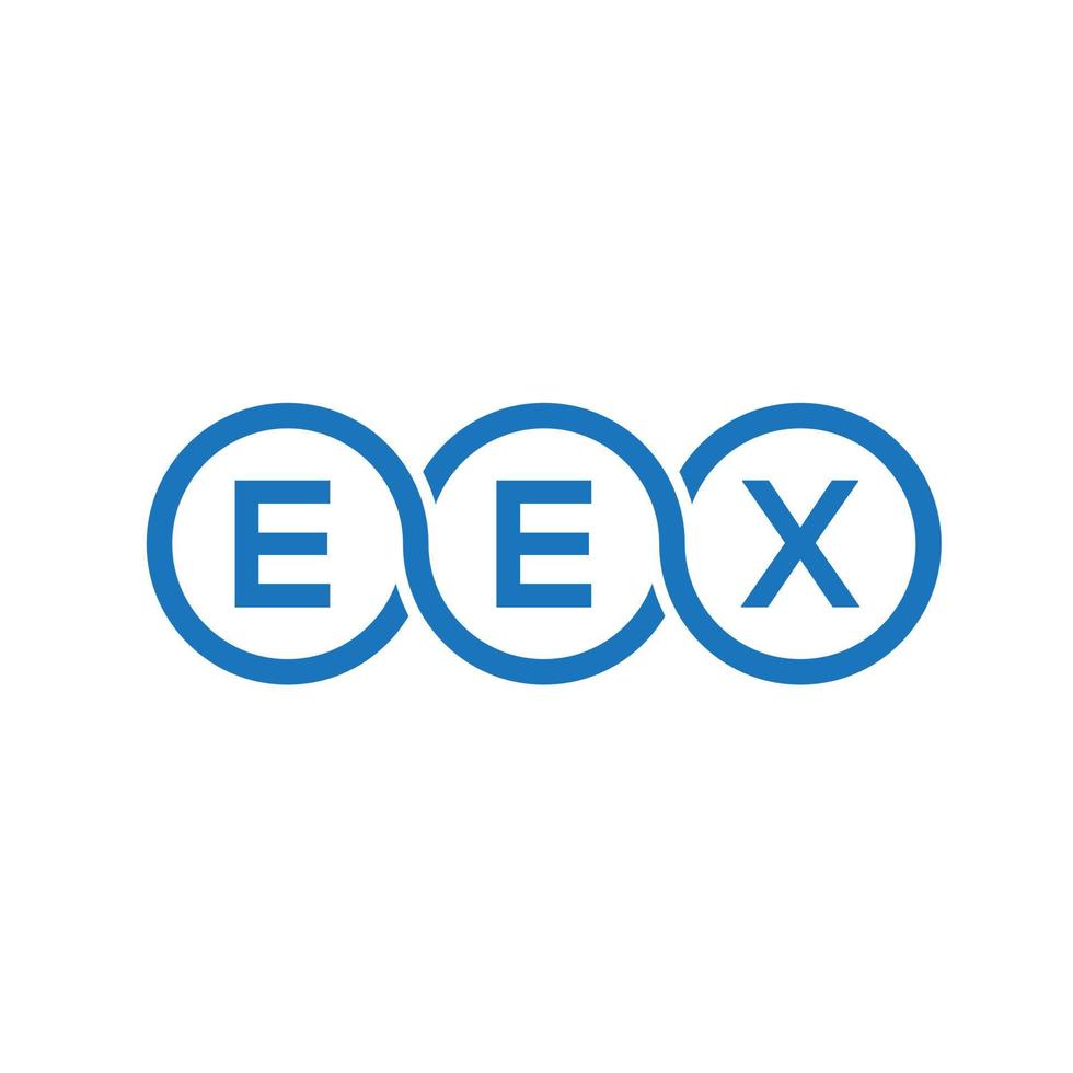 diseño del logotipo de la letra eex sobre fondo negro. concepto del logotipo de la letra inicial creativa eex. diseño de la letra vectorial eex. vector