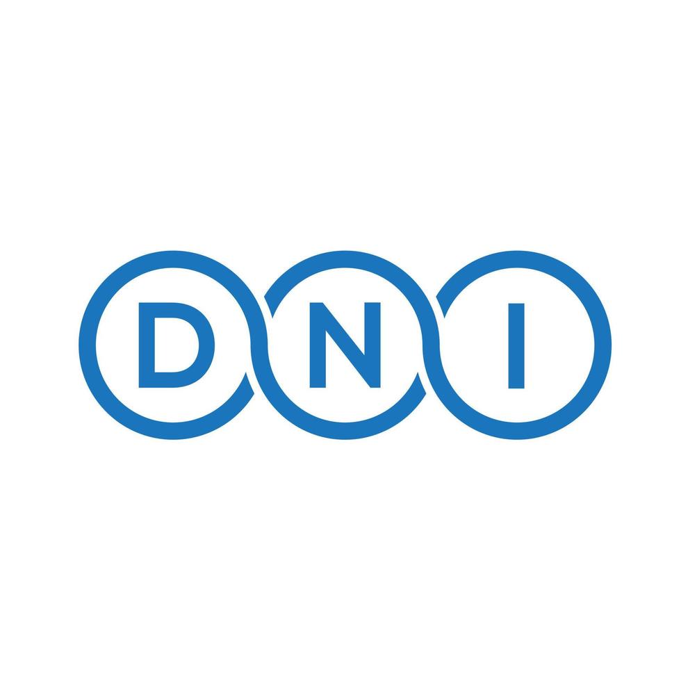 diseño del logotipo de la letra dni sobre fondo negro.concepto del logotipo de la letra de las iniciales creativas dni.diseño de la letra vectorial dni. vector