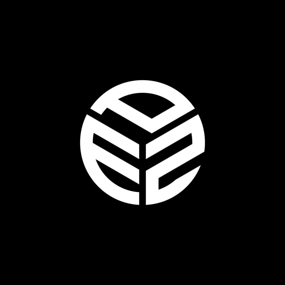 PEZ letter logo design on black background. PEZ creative initials