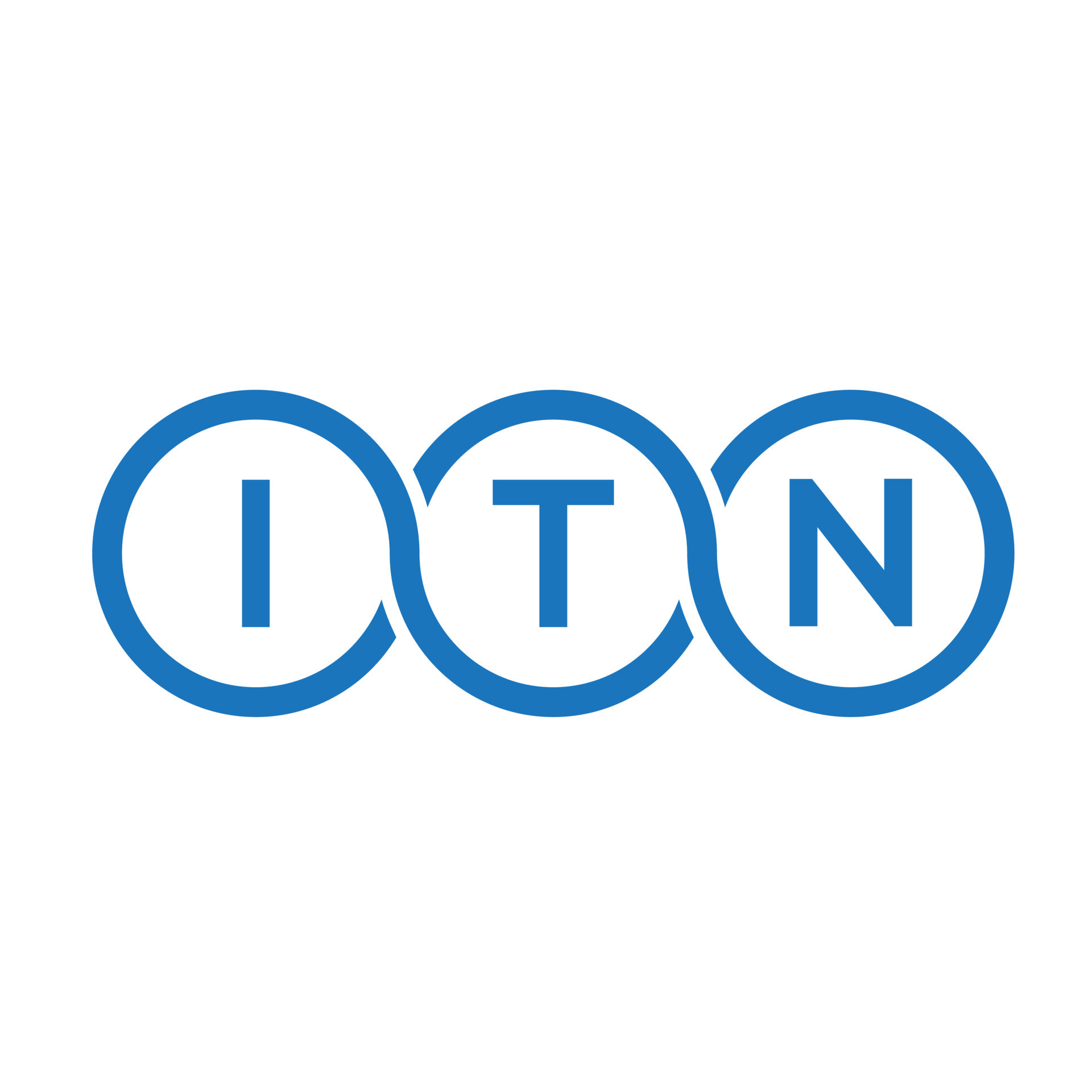 ITN letter logo design on white background. ITN creative initials ...