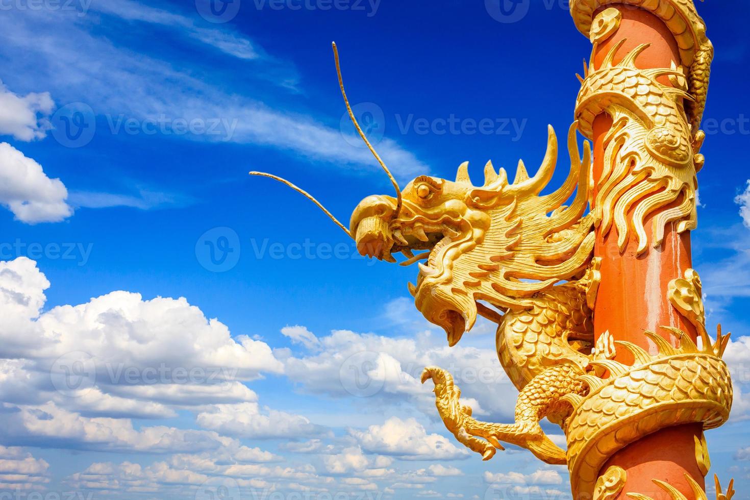 Golden dragon statue photo